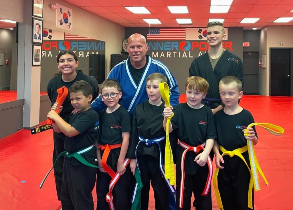 confident kids in howell new jersey testing in martial arts class